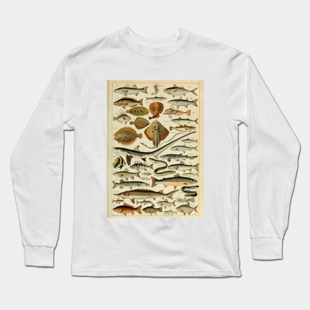 Fish Chart Long Sleeve T-Shirt by bluespecsstudio